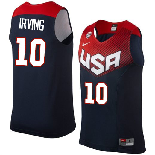 Kyrie Irving Authentic In Navy Blue Nike Basketball Team USA 2014 Dream Team #10 Men's Jersey - Click Image to Close
