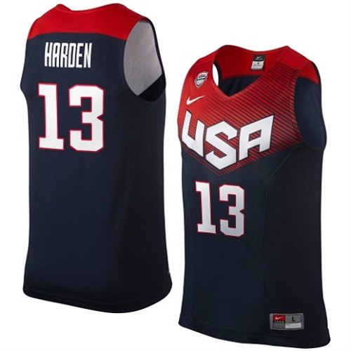 James Harden Authentic In Navy Blue Nike Basketball Team USA 2014 Dream Team #13 Men's Jersey