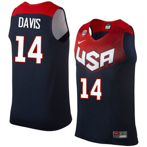 Anthony Davis Authentic In Navy Blue Nike Basketball Team USA 2014 Dream Team #14 Men's Jersey