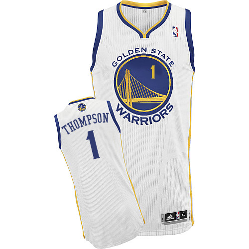 Jason Thompson Authentic In White Adidas NBA Golden State Warriors #1 Men's Home Jersey - Click Image to Close