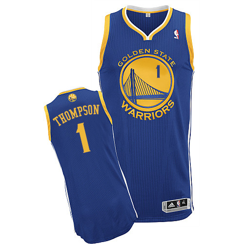 Jason Thompson Authentic In Royal Blue Adidas NBA Golden State Warriors #1 Men's Road Jersey - Click Image to Close