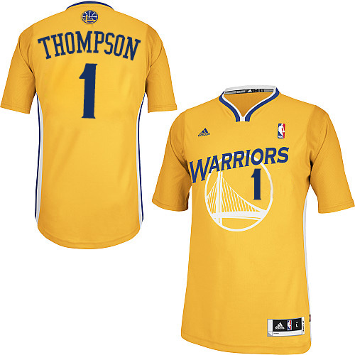 Jason Thompson Swingman In Gold Adidas NBA Golden State Warriors #1 Men's Alternate Jersey - Click Image to Close
