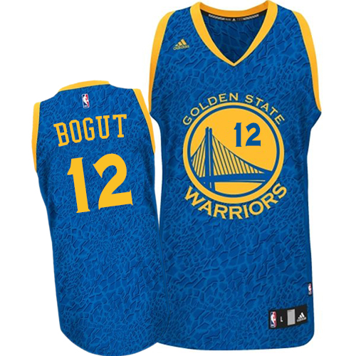 Andrew Bogut Authentic In Blue Adidas NBA Golden State Warriors Crazy Light #12 Men's Jersey