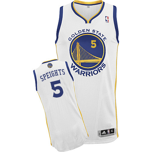 Marreese Speights Authentic In White Adidas NBA Golden State Warriors #5 Men's Home Jersey - Click Image to Close