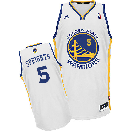 Marreese Speights Swingman In White Adidas NBA Golden State Warriors #5 Men's Home Jersey - Click Image to Close