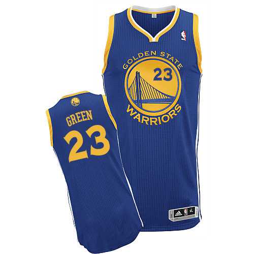 Draymond Green Authentic In Royal Blue Adidas NBA Golden State Warriors #23 Men's Road Jersey - Click Image to Close