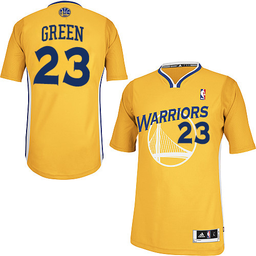 Draymond Green Authentic In Gold Adidas NBA Golden State Warriors #23 Men's Alternate Jersey - Click Image to Close