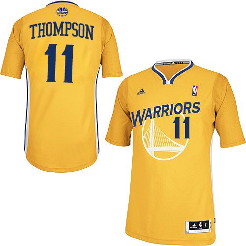 Klay Thompson Swingman In Gold Adidas NBA Golden State Warriors #11 Youth Alternate Jersey - Click Image to Close