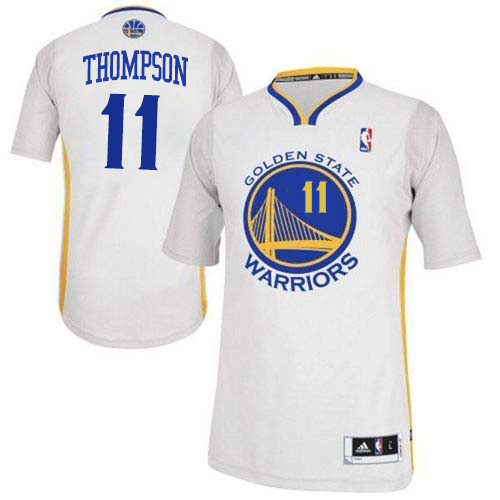 Klay Thompson Authentic In White Adidas NBA Golden State Warriors #11 Youth Alternate Jersey - Click Image to Close