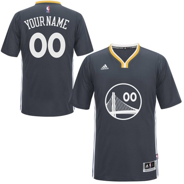 Customized Authentic In Black Adidas NBA Golden State Warriors Youth Alternate Jersey