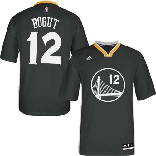 Andrew Bogut Authentic In Black Adidas NBA Golden State Warriors #12 Men's Alternate Jersey