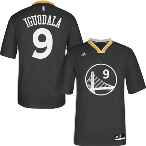 Andre Iguodala Authentic In Black Adidas NBA Golden State Warriors #9 Men's Alternate Jersey - Click Image to Close