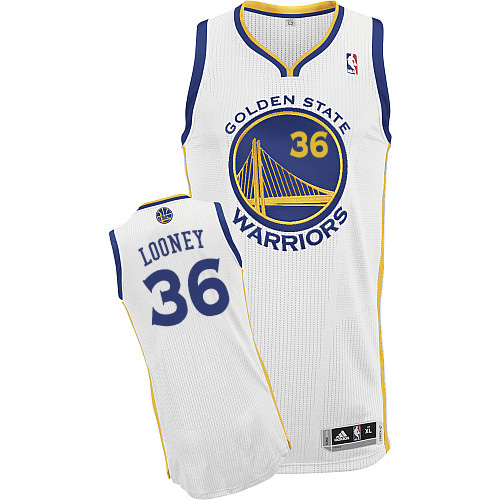 Kevon Looney Authentic In White Adidas NBA Golden State Warriors #36 Men's Home Jersey - Click Image to Close