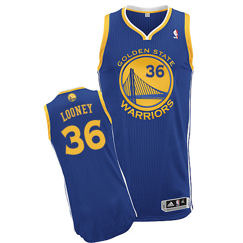 Kevon Looney Authentic In Royal Blue Adidas NBA Golden State Warriors #36 Men's Road Jersey