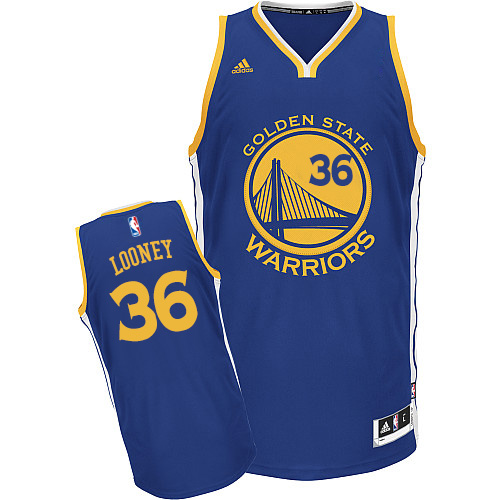 Kevon Looney Swingman In Royal Blue Adidas NBA Golden State Warriors #36 Men's Road Jersey - Click Image to Close