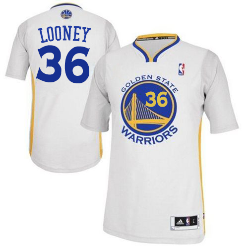 Kevon Looney Authentic In White Adidas NBA Golden State Warriors #36 Men's Alternate Jersey - Click Image to Close