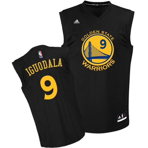 Andre Iguodala Authentic In Black Adidas NBA Golden State Warriors Fashion #9 Men's Jersey