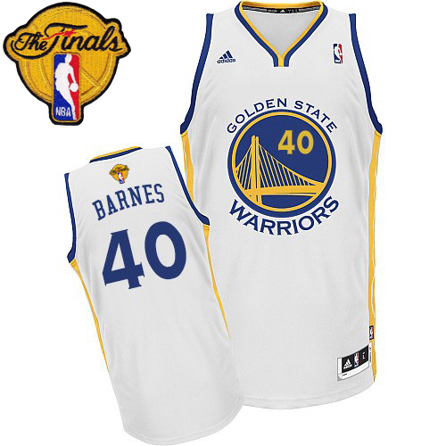 Harrison Barnes Swingman In White Adidas NBA The Finals Golden State Warriors #40 Men's Home Jersey - Click Image to Close
