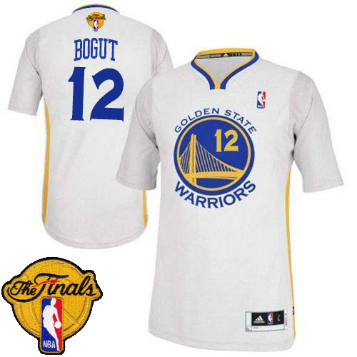 Andrew Bogut Authentic In White Adidas NBA The Finals Golden State Warriors #12 Men's Alternate Jersey