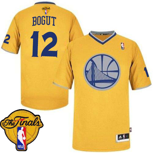 Andrew Bogut Authentic In Gold Adidas NBA The Finals Golden State Warriors 2013 Christmas Day #12 Men's Jersey