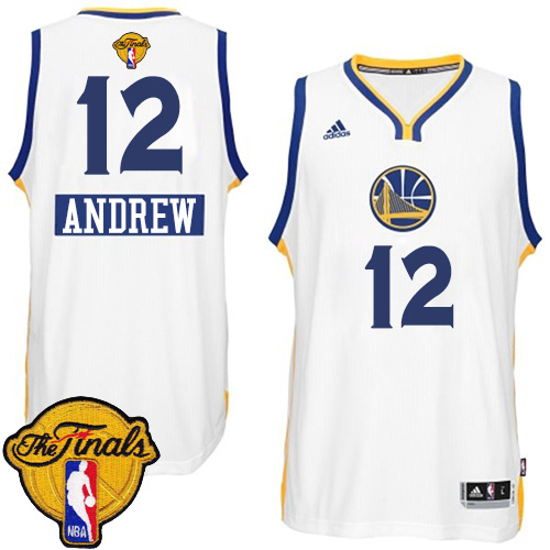 Andrew Bogut Authentic In White Adidas NBA The Finals Golden State Warriors 2014-15 Christmas Day #12 Men's Jersey