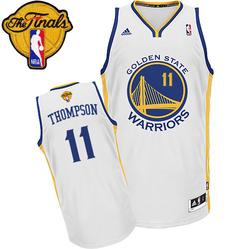 Klay Thompson Swingman In White Adidas NBA The Finals Golden State Warriors #11 Youth Home Jersey - Click Image to Close