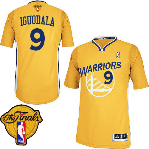 Andre Iguodala Authentic In Gold Adidas NBA The Finals Golden State Warriors #9 Men's Alternate Jersey