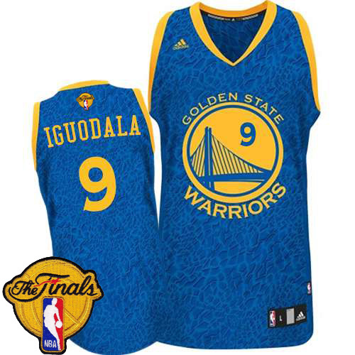 Andre Iguodala Authentic In Blue Adidas NBA The Finals Golden State Warriors Crazy Light #9 Men's Jersey - Click Image to Close