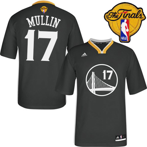 Chris Mullin Authentic In Black Adidas NBA The Finals Golden State Warriors #17 Men's Alternate Jersey - Click Image to Close