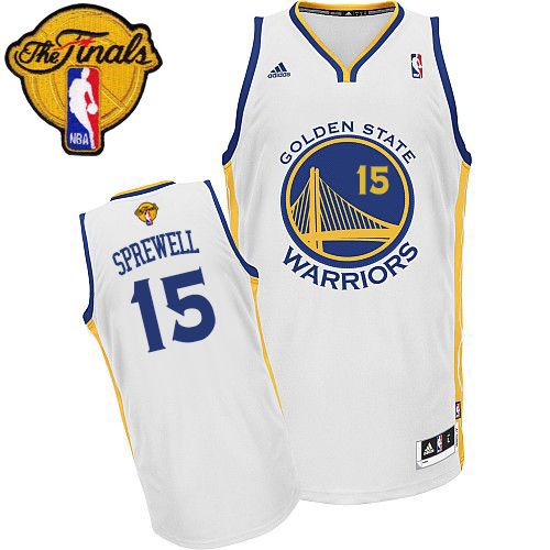 Latrell Sprewell Swingman In White Adidas NBA The Finals Golden State Warriors #15 Men's Home Jersey - Click Image to Close