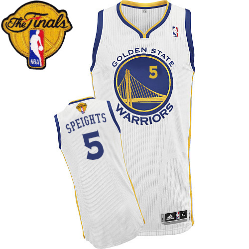 Marreese Speights Authentic In White Adidas NBA The Finals Golden State Warriors #5 Men's Home Jersey