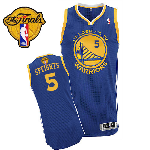 Marreese Speights Authentic In Royal Blue Adidas NBA The Finals Golden State Warriors #5 Men's Road Jersey