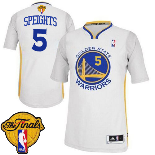 Marreese Speights Authentic In White Adidas NBA The Finals Golden State Warriors #5 Men's Alternate Jersey