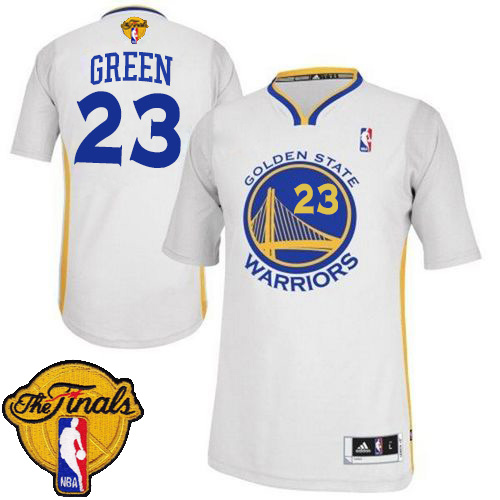Draymond Green Authentic In White Adidas NBA The Finals Golden State Warriors #23 Men's Alternate Jersey