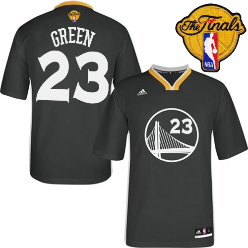 Draymond Green Authentic In Black Adidas NBA The Finals Golden State Warriors #23 Men's Alternate Jersey