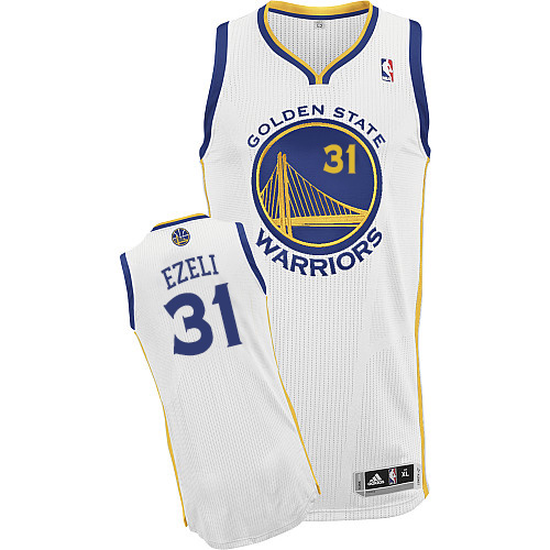 Festus Ezeli Authentic In White Adidas NBA Golden State Warriors #31 Men's Home Jersey