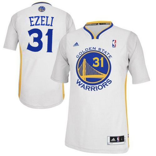 Festus Ezeli Authentic In White Adidas NBA Golden State Warriors #31 Men's Alternate Jersey