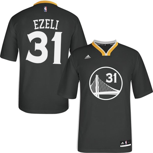 Festus Ezeli Authentic In Black Adidas NBA Golden State Warriors #31 Men's Alternate Jersey