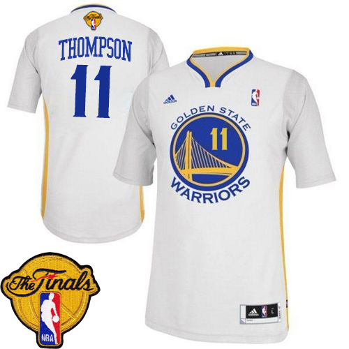 Klay Thompson Swingman In White Adidas NBA The Finals Golden State Warriors #11 Women's Alternate Jersey - Click Image to Close