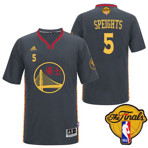 Marreese Speights Swingman In Black Adidas NBA The Finals Golden State Warriors Slate Chinese New Year #5 Men's Jersey - Click Image to Close