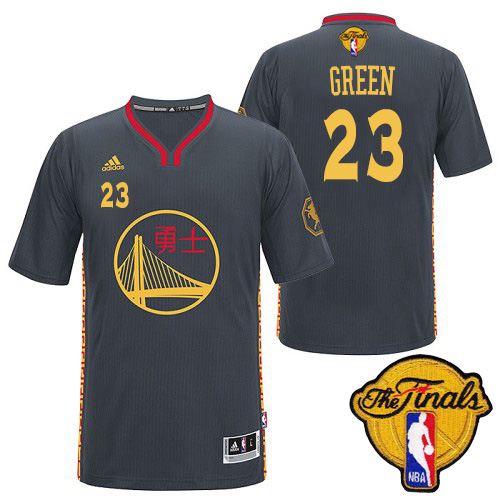 Draymond Green Authentic In Black Adidas NBA The Finals Golden State Warriors Slate Chinese New Year #23 Men's Jersey - Click Image to Close
