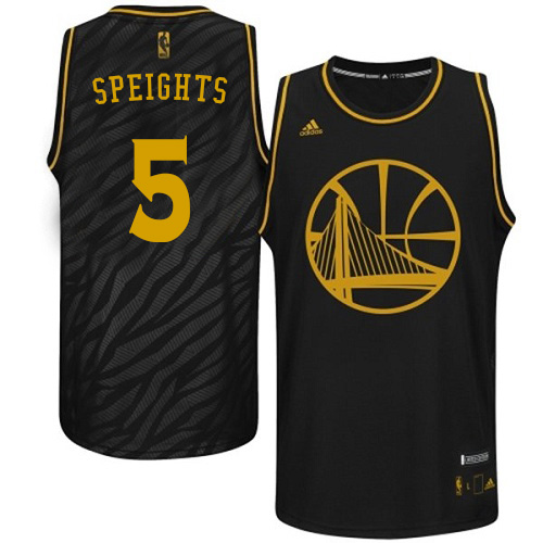 Marreese Speights Authentic In Black Adidas NBA Golden State Warriors Precious Metals Fashion #5 Men's Jersey