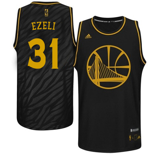 Festus Ezeli Swingman In Black Adidas NBA Golden State Warriors Precious Metals Fashion #31 Men's Jersey
