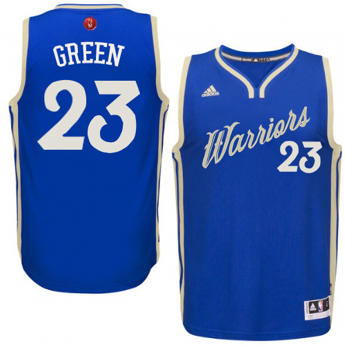 Draymond Green Authentic In Royal Blue Adidas NBA Golden State Warriors 2015-16 Christmas Day #23 Men's Jersey