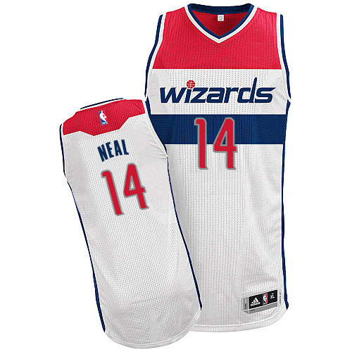 Gary Neal Authentic In White Adidas NBA Washington Wizards #14 Men's Home Jersey - Click Image to Close