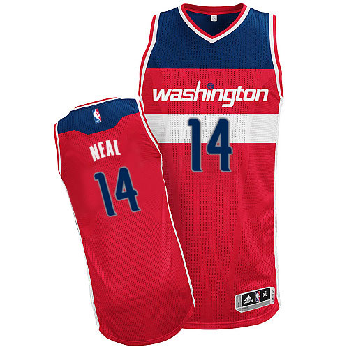 Gary Neal Authentic In Red Adidas NBA Washington Wizards #14 Men's Road Jersey - Click Image to Close