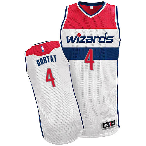 Marcin Gortat Authentic In White Adidas NBA Washington Wizards #4 Men's Home Jersey - Click Image to Close
