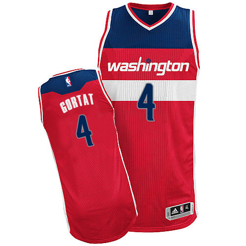Marcin Gortat Authentic In Red Adidas NBA Washington Wizards #4 Men's Road Jersey - Click Image to Close