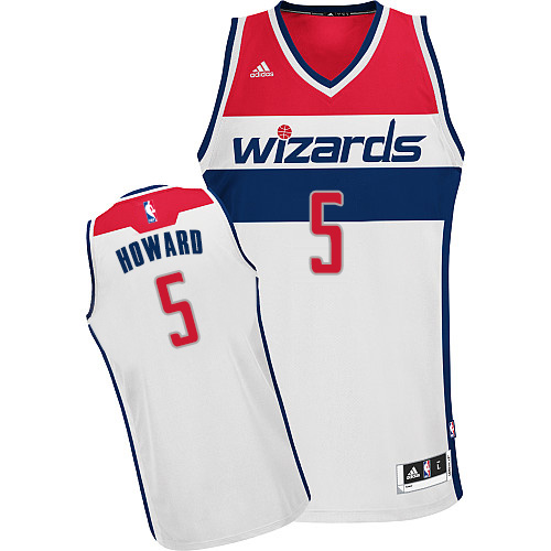 Juwan Howard Swingman In White Adidas NBA Washington Wizards #5 Men's Home Jersey - Click Image to Close