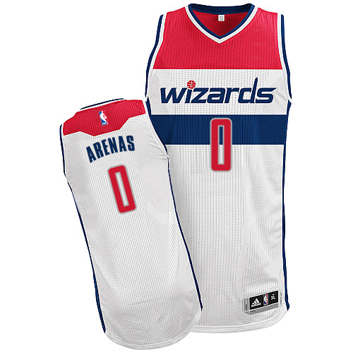 Gilbert Arenas Authentic In White Adidas NBA Washington Wizards #0 Men's Home Jersey - Click Image to Close